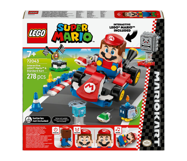 LEGO Super Mario 72043 Mario Kart™ Interaktywna figurkaMario i Standard Kart - 1331715 - zdjęcie